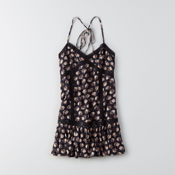 | aeo • strappy prairie boho seamed floral dress • size xs | - Picture 3 of 4